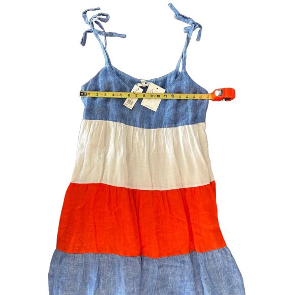 NWT Joie 100% Linen Colorblock Striped Maxi Dress Multi Eugenia Size M - Picture 9 of 14